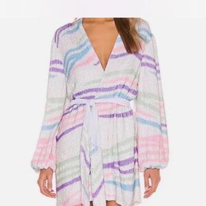 Retrofete Multicolor Striped Long Sleeve Dress